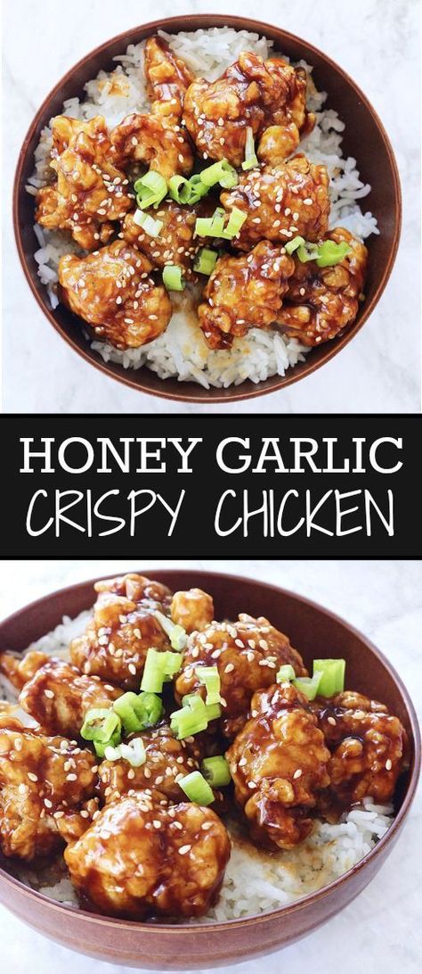 Crispy Chicken Recipes, Chinese Chicken Recipes, Mapo Tofu, Honey Garlic Sauce, Takeout Food, Crispy Fried Chicken, Easy Homemade Recipes, Honey Garlic, Crispy Chicken