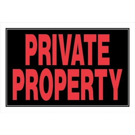 Protect your private property from trespassing with this durable sign. Displaying clear and visible signs can help increase security and safety. This sign is sure to convey your message clearly and efficiently. Features Red & Black Plastic Private Property Sign Deters trespassing Weather-resistant Made of heavy gauge plastic Fluorescent and eye-catchingSpecifications Color: Red & Black Size: 8" x 12" Base Material: Plastic - SKU: HLLMN1376 Size: 6.  Color: Multicolor. Trespassing Signs, Keep Out Signs, Private Property Signs, Gazebo Accessories, Property Signs, Black Sign, Bbq Cover, Outdoor Conversation Sets, Pergola Canopy