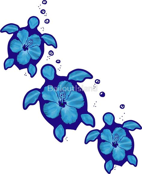 Blue Honu Hibiscus Turtles Hawaiian Flower Drawing, Hawaiian Flower Tattoos, Turtle Tattoo Designs, Hibiscus Tattoo, Hawaiian Tattoo, Blue Hibiscus, Daughter Tattoos, Turtle Tattoo, Hawaiian Flower