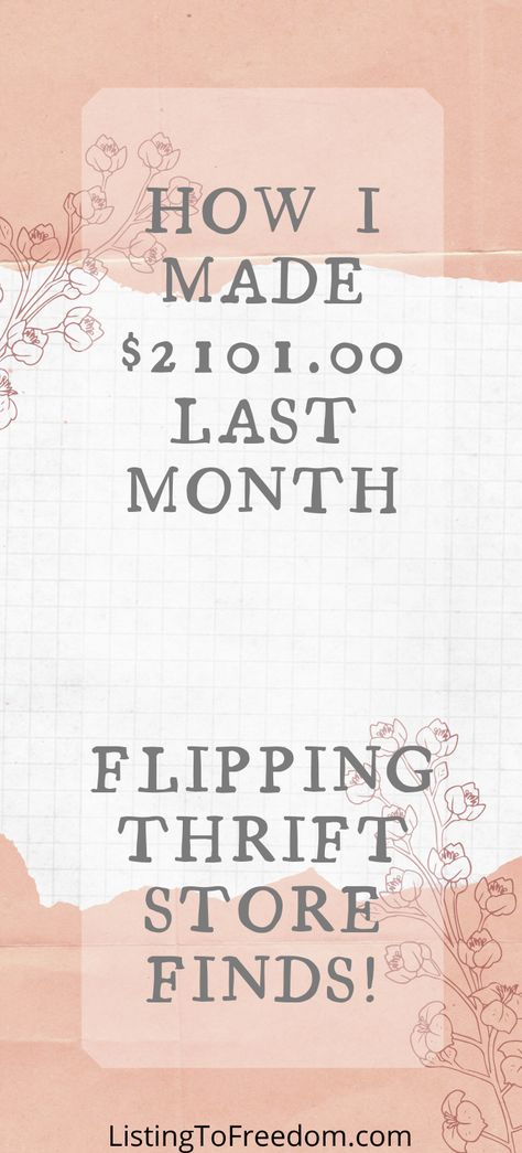 Flipping Thrift Store Finds, Reselling Thrift Store Finds, Thrift Store Flips, Selling Clothes Online, Reselling Clothes, Thrift Store Makeover, Reselling Business, Thrift Store Diy, Income Report