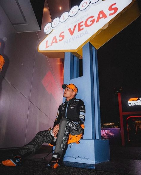 Lando Norris Fanpage 🧡 | Throwback to Las Vegas '23! Let's make this year a better one 😅🧡 @landonorris #landonorris #lando #norris #norris4 #norris4🇬🇧 #lando4... | Instagram F1 Prints, Vegas 2023, Mick Schumacher, Formula 1 Car Racing, Mclaren F1, Michael Schumacher, Formula 1 Car, Lando Norris, F1 Drivers