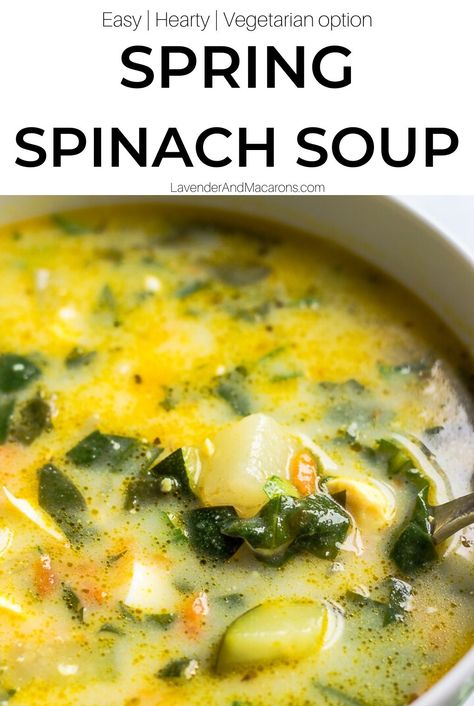 Green Borscht, Quick Soups, Savory Soup Recipes, Spinach Soup Recipe, Lavender Macarons, Quick Soup, Quick Vegetarian Meals, Homemade Soup Recipe, Spinach Soup