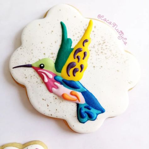 Hummingbird Decorated Cookies, Hummingbird Cookies Decorated, Hummingbird Cookies, Hummingbird Cakes, Olympic Food, Painted Sugar Cookies, Thank You Cookies, Cakes Design, Bird Cookies