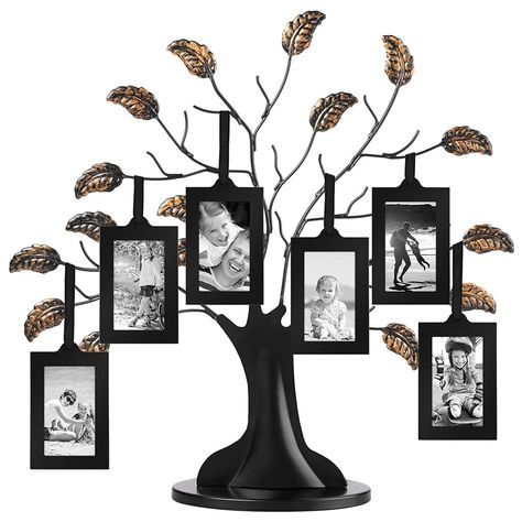 A Cool Photo Display: Philip Whitney Metal Family Tree Picture Frame Family Tree Picture Frames, Family Tree With Pictures, Family Tree Frame, Tree Frame, Picture Tree, Hanging Picture Frames, Collage Picture Frames, Picture Frame Sets, Hanging Frames