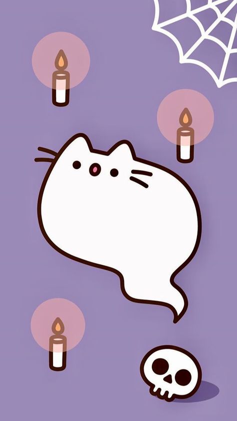 Halloween Pusheen, Pusheen Wallpaper, Pusheen, Halloween, Purple