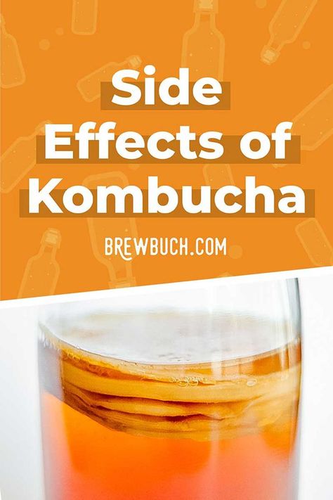 Kombucha touts many health benefits, but are there negative side effects of kombucha? And is it healthy for everyone to drink? #kombucha #fermentation #health #vegan #vegetarian #brewbuch #vegetarian Health Aid Kombucha, What Is Kombucha, Kombucha Benefits For Women, Kombucha Flavors Recipes, Kombucha Mother, Kombucha Health Benefits, Jun Kombucha, Kombucha Recipes, Best Kombucha