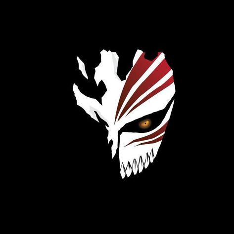 Ichigo Mask, Bleach Ichigo Hollow, Ichigo Hollow Mask, Bleach Logo, Ichigo Hollow, Hollow Mask, Bleach Tattoo, Compass Drawing, Anime Canvas Painting