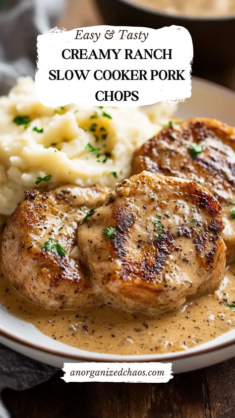 Easy Crockpot Meals With Pork Chops, Pork Chop Dinner Crockpot, Recipes For Crockpot Pork Chops, Creamy Pork Roast Crock Pot Recipes, Slow Cooker Ranch Pork Chops And Potatoes, Low Carb Smothered Pork Chops, Crockpot Creamy Pork Chops And Potatoes, Creamy Ranch Slow Cooker Pork Chops, Crock Pot Pork Cutlets