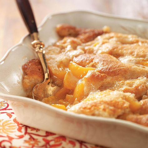 Prepared with fresh peaches, this dessert is out of this world. I was raised in Oklahoma, and we used Elberta peaches right off our trees when we made this outstanding cobbler. —Virginia Crowell, Lyons, Oregon Tennessee Peach Pudding, Peach Pudding, Peach Desserts, Peach Cobbler Recipe, Peach Recipe, Pudding Desserts, Cobbler Recipes, Peach Cobbler, Pudding Recipes