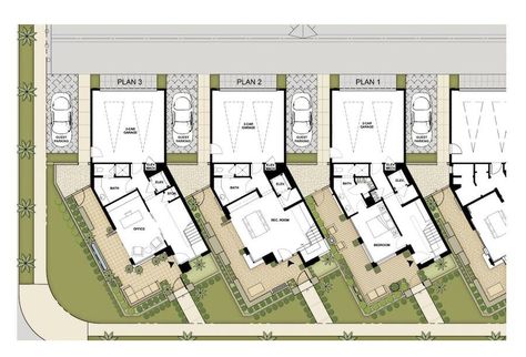 Row House Design, Cluster House, Hotel Floor Plan, Townhouse Designs, Architectural Floor Plans, Layout Architecture, 3d Floor, Residential Complex, Courtyard House