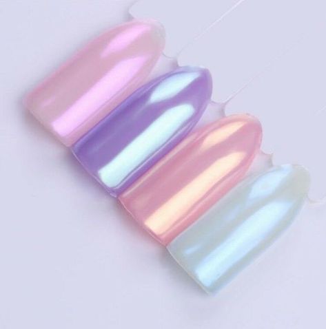 Shimmer Nail Art, Mermaid Nail, Nail Glitter Powder, Chrome Nail Art, Chrome Nails Designs, Mirror Nails, Nail Shimmer, Mermaid Nails, Glitter Powder