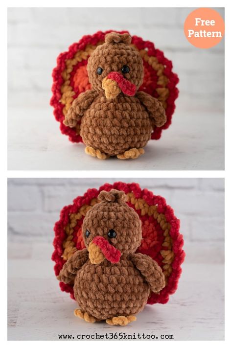 Toby the Turkey Amigurumi Free Crochet Pattern Adult Crochet Patterns, Fall Crochet Amigurumi, Crocheted Turkey, Amigurumi Thanksgiving, Crochet Fall Patterns, Amiguri Crochet, Turkey Crochet, Crochet For Fall, Thanksgiving Crochet Patterns