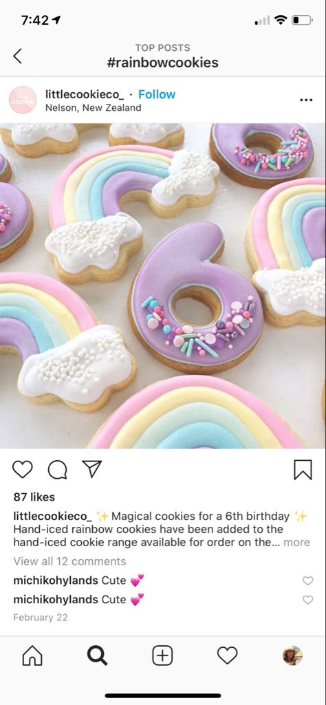 6 Cookies Number, Number Six Cookies Decorated, Rainbow Birthday Cookies Decorated, Pastel Rainbow Cookies Decorated, Rainbow Party Cookies, Pastel Rainbow Birthday Cookies, Number 6 Cookies Decorated, Number 8 Cookies Decorated, Unicorn Birthday Party Cookies