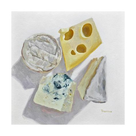 Art Prints | Artfully Walls Cheese Painting, Oil Illustration, Unique Framing, Cheese Food, Cardboard Painting, Artfully Walls, Food Painting, France Art, Rainbow Shop