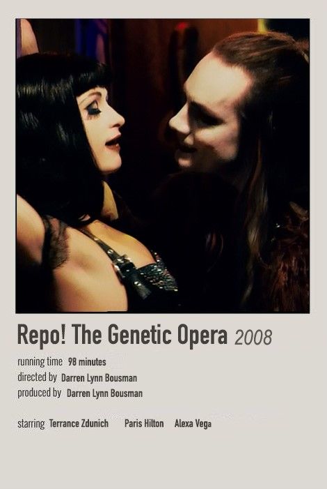 Repo! The Genetic Opera Minimalist Polaroid Poster shows a rock opera horror movie Repo The Genetic Opera Poster, The Genetic Opera, Repo The Genetic Opera Amber Sweet, Graverobber Repo Opera, Repo The Genetic Opera Aesthetic, Repo Man The Genetic Opera, Emo Night, Repo The Genetic Opera, Amber Sweet