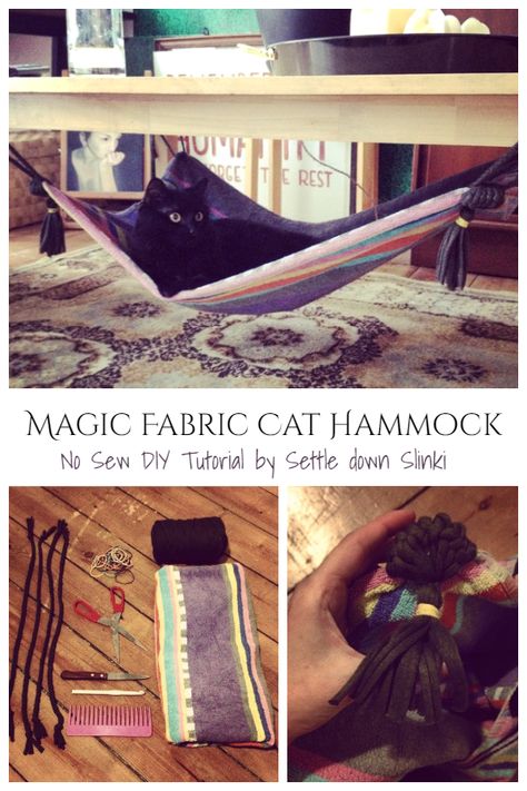 Diy Cat Hammock For Cage, Crochet Cat Hammock Tutorial, No Sew Cat Hammock, Outdoor Cat Hammock, Diy Cat Window Hammock, Diy Cat Hammock Easy, Macrame Cat Hammock Tutorial, Cat Enrichment Diy, Cat Hammock Pattern