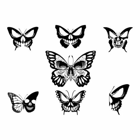 Butterfly Tattoo Pattern, Skull Tattoos With Butterflies, Skull Face Butterfly Tattoo, Moth Skull Drawing, Halloween Tattoo Ideas Small Simple, Evil Butterfly Tattoo, Butterfly Skull Tattoo For Women, Skull Butterfly Drawing, Halloween Tattoo Ideas Simple