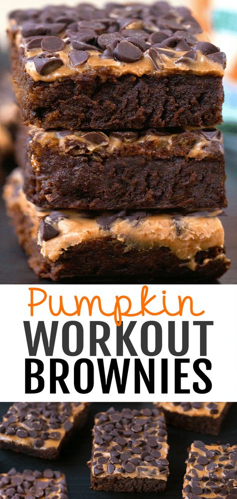 Healthy Chocolate Pumpkin Protein Workout Brownies Oat Flour Dessert Recipes, Workout Brownies, Protein Workout, Chocolate Covered Katie, Pumpkin Protein, Protein Baking, Healthy Protein Snacks, Chocolate Pumpkin, Usa Food