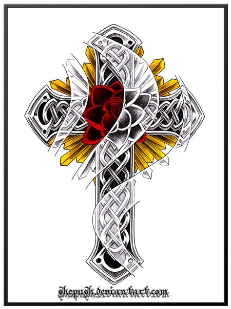 Cross Tattoo Stencil, Celtic Cross Tattoo, Victory Tattoo, Tattoos Drawing, Tattoo Son, Tattoo Painting, Celtic Cross Tattoos, Cross Tattoos For Women, Knot Tattoo