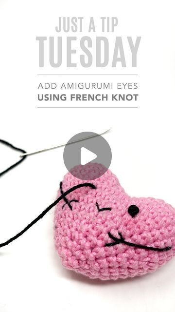 Crochet French Knot Eyes, How To Sew Eyes On Amigurumi, Embroidery Faces, Embroider Eyes, Embroidery Eyes, Eye Tricks, Crochet Eyes, Easy Crochet Projects, Crochet Tips