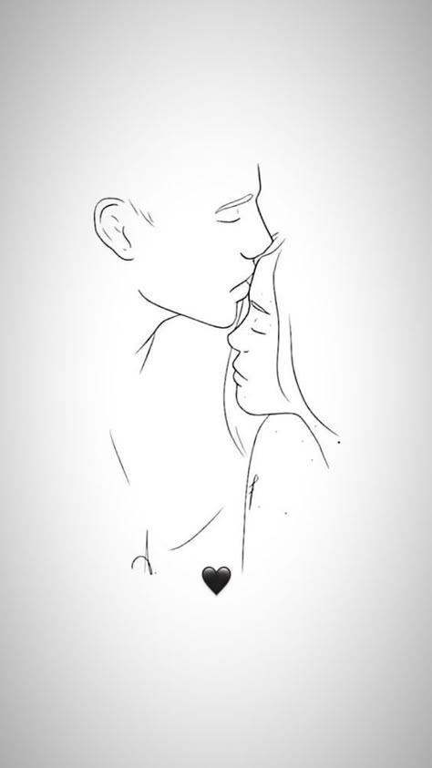 Easy Pencil Drawings, Beautiful Pencil Drawings, 심플한 그림, Men Tattoos, Art Sketches Pencil, Pencil Drawings Easy, Art Drawings Sketches Pencil, Cute Couple Drawings, Outline Art