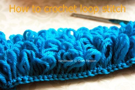 How to crochet the loop stitch...includes a video tutorial Crochet Loop Stitch, Crochet Loop, Loop Stitch, Stitch Tutorial, Crochet Motifs, Crochet Stitches Tutorial, Crochet Instructions, Crochet Stitches Patterns, Yarn Projects