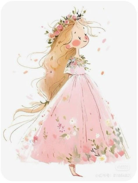 Princess Illustration, Whimsical Art Paintings, Illustration Art Kids, March 20, Baby Art, Dreamy Art, Girly Art, الرسومات اللطيفة, Whimsical Art