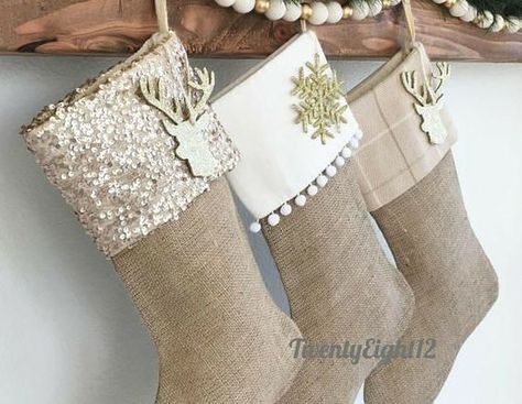 burlap Christmas Kids Christmas Aesthetic, Happy Home Decor, Stockings Diy, Rustic Christmas Stocking, Decorating Ideas Christmas, Cute Christmas Stockings, Burlap Christmas Stockings, Chirstmas Decor, Burlap Stockings