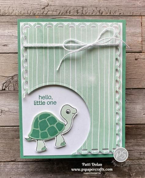 Cute New Baby Cards, Childrens Cards Handmade, Turtle Cards Handmade, Handmade Baby Cards Ideas, Turtle Friends Stampin Up Cards, Baby Cards Stampin Up Ideas, Stampin Up Baby Shower Cards, New Baby Cards Handmade, Baby Shower Cards Diy