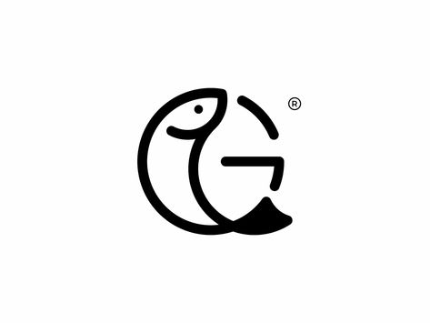 Letter G + Fish Logo Combination Logo Combination, G Logo Design, Fish Logo, Letter G, Letter Logo Design, Lettering Design, Creative Professional, Global Community, Logo Design