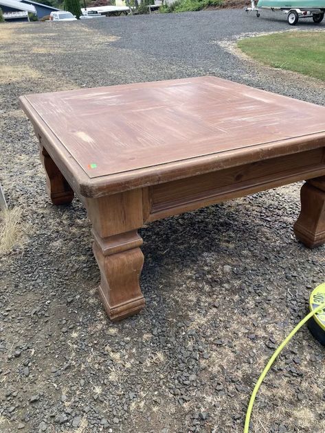 Large Coffee Table Transformation | Hometalk Wood Coffee Table Makeover, Coffee Table Makeover Diy, Chalk Paint Coffee Table, Wood Coffe Table, Coffee Table Refinish, Square Wooden Coffee Table, Coffee Table Redo, Square Wood Coffee Table, Distressed Coffee Table