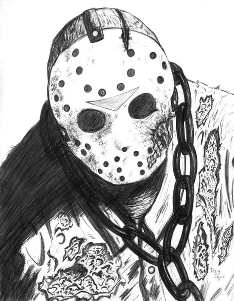 JASON Jason Voorhees Drawing, Jason Drawing, Horror Villians, Jason Friday, Jason Vorhees, Horror Drawing, Horror Movie Icons, Silhouette Stencil, Jason Voorhees