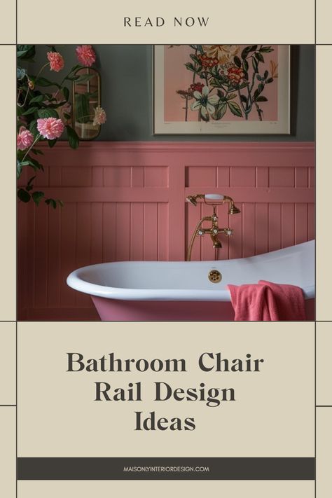 Explore 10 creative bathroom chair rail design ideas to enhance your space, featuring a range of styles from rustic charm to modern elegance. Chair Rails, Chair Rail Moulding, Bathroom Chair, Bath Stool, Chair Rail Molding, Porch Windows, Sophisticated Bathroom, Backyard Balcony, Creative Bathroom