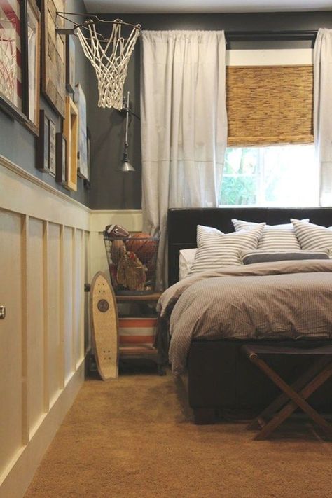 Stylish 30+ Attractive Boys Bedroom Design Ideas You Want To Copy Teenager Bedroom Boy, Teenage Boy Room, Teen Boy Room, Boy Bedroom Design, Teen Boy Bedroom, Girls Sports, Boy Bedroom, Big Boy Room, Boys Bedrooms