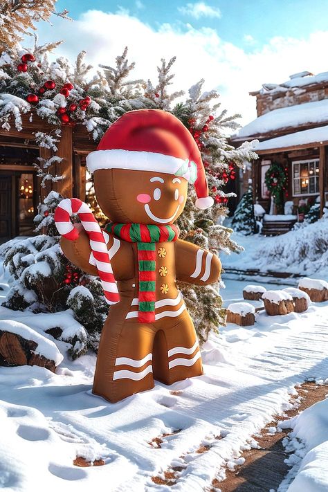 Double Couple 8 FT Christmas Inflatables Decoration Gingerbread Man with Built-in LEDs Blow Up Inflatables for Xmas Party Indoor Outdoor Yard Garden Lawn DÃ©cor Double Couple, Inflatable Decorations, Christmas Idea, Christmas Inflatables, Garden Lawn, Outdoor Holiday Decor, Lawn Decor, Xmas Party, Holiday Decorations