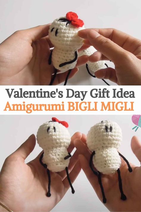 Crochet Bigli Migli Free Pattern, Bigli Migli Crochet, Crochet Couples Gift, Couples Crochet, Box Crochet, Easy Amigurumi, Cute Amigurumi, Valentines Couple, Crochet Humor