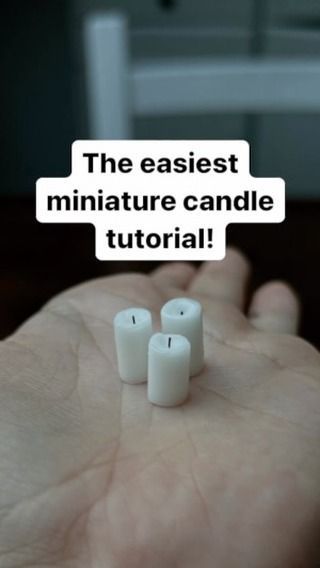 Dollhouse Candles Diy, Candle Tutorial, Miniature Candles, Dollhouse Lighting, Mini Candles, Tiny Things, Miniatures Tutorials, August 8, Plastic Straw