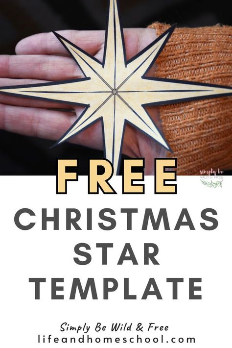 Create an awesome paper nativity scene or use as a DIY Christmas decoration! This free Christmas printable has so many awesome uses! Christmas Star Template, Star Template Printable, Free Christmas Printable, Diy Tree Topper, Diy Christmas Star, Christmas Sunday School, Nativity Star, Star Template, Christmas Traditions Family