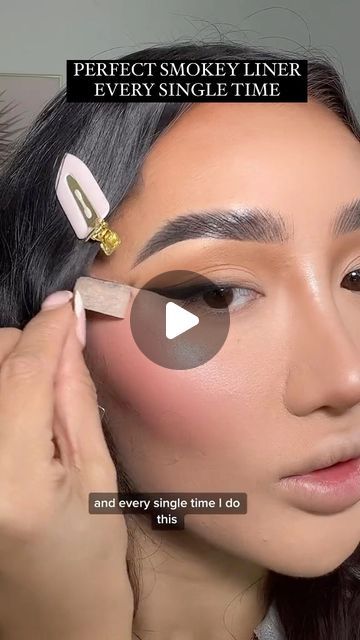 Thuy Le on Instagram: "SMOKEY eyeliner that looks PERFECT, every, single, TIME! @benefitcosmeticsuk hoola bronzer @inglotuk 77 gel liner @mykitco angled brush available at @gurumakeupemporium @nyxcosmetics_uk cake that shadow and black epic ink liner @lillylashes swanky lashes #eyeliner #eyelinertutorial #smokeyliner #smokeyeyeliner #easyeyeliner #eyelinerhacks" Smoked Wing Liner, Smokey Liner Makeup, Smokey Eyeliner Look, Smokey Liner, Epic Ink Liner, Shadow Eyeliner, Eyeliner Application, Hoola Bronzer, Smokey Eyeliner