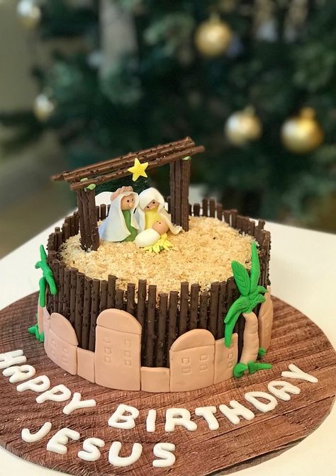 Jesus Cake Christmas, Baby Jesus Birthday Cake, Nativity Dessert, Birthday Cake For Jesus Ideas, Happy Birthday Jesus Cake Ideas, Nativity Cake Ideas, Baby Jesus Cake, Birthday Cake For Jesus, Nativity Cake