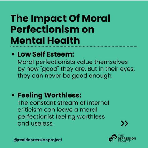 Moral perfectionism involves setting unrealistically high ethical standards, leading to persistent self-criticism and dissatisfaction when these standards aren’t met. To overcome it, start by setting realistic goals, aiming for progress rather than perfection. Practice self-compassion by accepting mistakes as part of personal growth. Reflect on your core values, focusing on what truly matters instead of chasing unattainable ideals. Finally, recognize when the pursuit of perfection becomes cou... Moral Perfectionism, Self Criticism, Realistic Goals, Never Been Better, Low Self Esteem, Perfectionism, Core Values, Self Compassion, Self Esteem