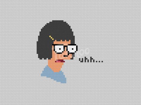 Tina Belcher uhh... Bob's Burgers Cross Stitch by Patchoo, $4.75 Tina Belcher Cross Stitch, Tina Belcher Perler Beads, Bobs Burgers Cross Stitch, Stitch Games, Tina Belcher, Nerd Crafts, Funny Cross Stitch Patterns, Subversive Cross Stitch, Bob's Burgers