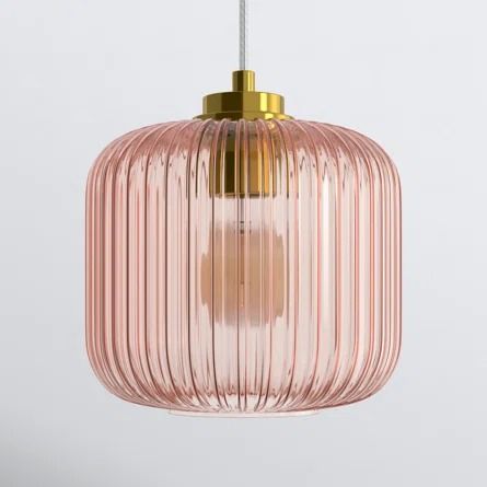 Joss & Main Gracieleigh 1 - Light Unique Globe Pendant | Wayfair Pink Light Fixtures, Pink Pendant Light, Dining Room Ceiling Lights, Glam Lighting, Dining Room Ceiling, Park House, Bowl Pendant, Globe Pendant, Hanging Pendant