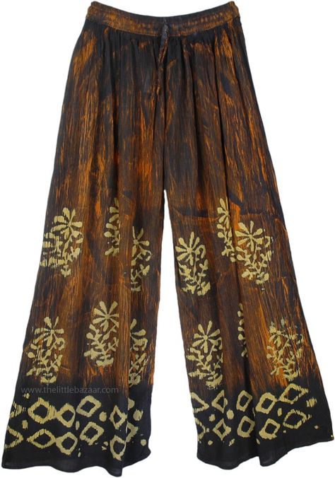 Palazzo Skirts | Hippie Ethnic Palazzo Batik Pants - Clothing - Sale on bags, skirts ... Dark Hippie Style, Artsy Pants, Batik Pants, Dark Hippie, Hippie Fits, Looks Hippie, Hippie Clothing, Earthy Outfits, Estilo Hippie