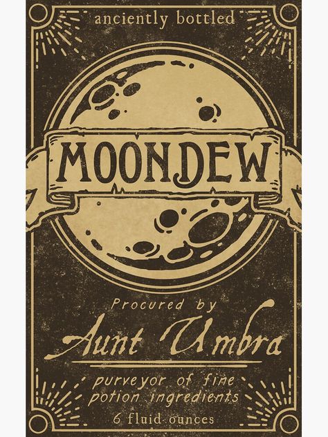 "Moondew Potion Label" Sticker for Sale by periwinklepaint | Redbubble Witch Bottle Labels, Moon Water Label Printable, Vintage Potion Labels, Love Potion Label, Potion Bottle Labels Printable Free, Witchy Labels, Bottle Labels Design, Potions Labels, Potion Stickers