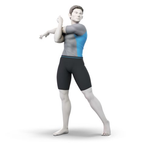 Wii Fit Trainer (male variation) as he appears in Super Smash Bros. Ultimate. Wii Fitness Trainer, Lanky Kong, Super Smash Bros Characters, Donkey Kong Junior, Female Trainers, Nintendo Switch System, Diddy Kong, Wii Fit, Fitness Activewear