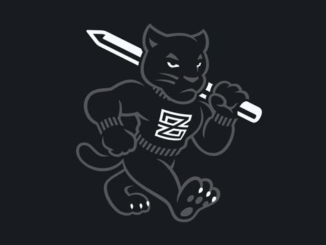 Panther Mascot by Zilligen Design Studio on Dribbble Tucan Painting, Panther Mascot, Logo Identity Design, Panther Logo, Tattoo Style Drawings, Identity Design Logo, College Logo, Vintage College, Retro Sports