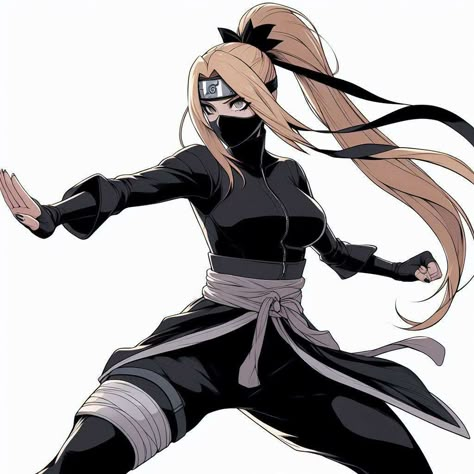 Anime Ninja Outfits Female, Anime Ninja Female, Naruto Oc Female, Ninja Outfit, Female Ninja, Arte Ninja, Warrior Concept Art, Female Artwork, Ninja Girl