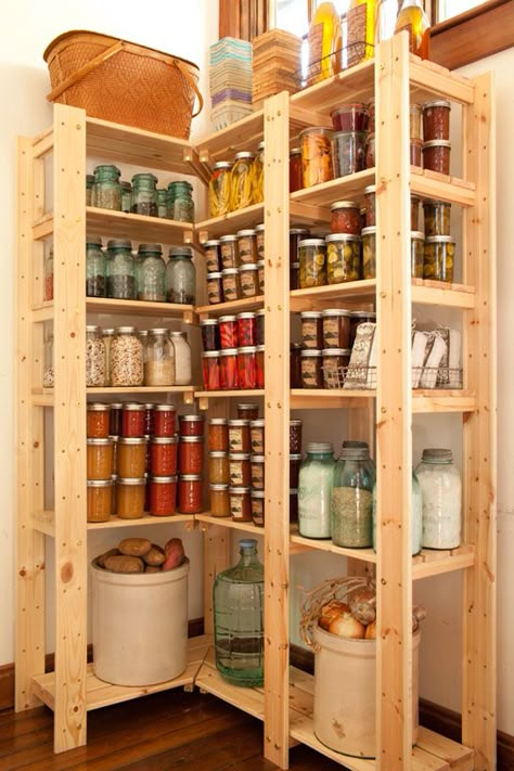 pantry, IKEA GORM shelves http://www.ikea.com/us/en/catalog/products/30058508/ Beautiful Pantry, Corner Shelving Unit, Pantry Shelving, Diy Pantry, Kitchen Organization Pantry, Decor Ikea, Closet Kitchen, Storage House, Pantry Shelf