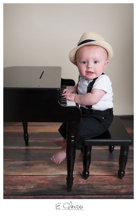 6 Month Shoot, Piano Photoshoot, Baby Piano, Music Photoshoot, Teaching Boys, Baby Lyrics, Baby Milestones Pictures, Baby Grand Pianos, After Birth